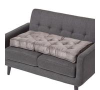 Homescapes Grey Faux Suede 2 Seater Booster Cushion