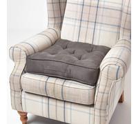 Armchair Booster Cushion with Faux Suede Cover - Grey