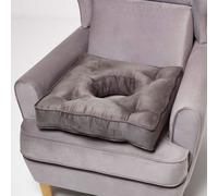Homescapes Grey Faux Suede Coccyx Cushion
