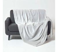 Homescapes Grey Mora Faux Fur Velvet Throw 130 X 160 Cm