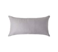 HOMESCAPES Grey Pure Egyptian Cotton Euro Size Pillowcase 40 x 80 cm 330 TC 500 Thread Count Percale Equivalent Satin Stripe Pillow Case with Zip Pack of 4
