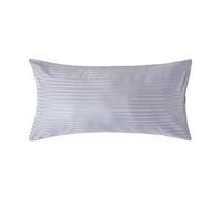 HOMESCAPES Grey Pure Egyptian Cotton King Size Pillowcase 330 TC 500 Thread Count Percale Equivalent Satin Stripe Housewife Pillow Case