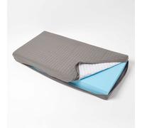 HOMESCAPES Soft Quilted Cushion Cover for 2-Seater Orthopaedic Sofa Armchair Booster Cushion, 100% Cotton Washable Rectangle Cover with Zip, 100 x 50 x 10cm - Charcoal Grey