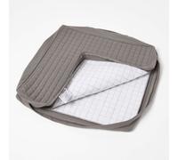 Homescapes Grey Quilted Cotton Armchair Booster Cushion Cover