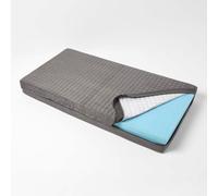 HOMESCAPES Soft Quilted Cushion Cover for 2-Seater Orthopaedic Sofa Armchair Booster Cushion, 100% Polyester Washable Rectangle Cover with Zip, 100 x 50 x 10cm - Grey