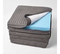 HOMESCAPES Soft Quilted Cushion Cover for 3-Seater Orthopaedic Sofa Armchair Booster Cushion, 100% Polyester Washable Rectangle Cover with Zip, 150 x 50 x 10cm - Grey