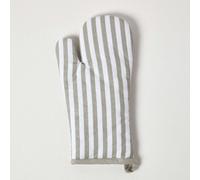 Homescapes Grey Stripe Cotton Oven Glove