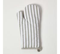 Homescapes Grey Stripe Cotton Oven Glove
