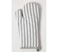 Homescapes Grey Stripe Cotton Oven Glove Grey One Size