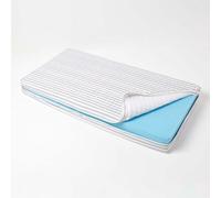 Homescapes Grey Stripe Quilted Cotton 2 Seater Orthopaedic Booster Cushion Cover