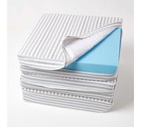 Homescapes Grey Stripe Quilted Cotton 3 Seater Orthopaedic Booster Cushion Cover