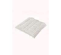 Homescapes Seat Pad Grey and White Stripe 100% Cotton with Button Straps 40 x 40 cm