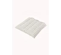 Homescapes Grey Stripe Seat Pad with Button Straps 100% Cotton Homescapes Grey