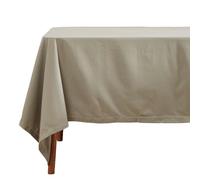 HOMESCAPES Grey Table Cloth, Plain Cotton Tablecloth, Square, Handcrafted & Durable Dining Table Cover with Hem Stitch, Hypoallergenic, Washable, 137 x 137cm
