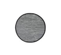 Homescapes Groove Monochrome Stripy Cotton Chindi Rug, 150 Cm Round In Black Black 150cm diameter