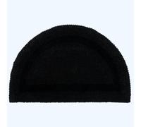 HOMESCAPES Half Round Bath Mat, Luxury 1600gsm Extra Soft 100% Cotton, Reversible Bathroom Mats Non-Slip, Washable, Super Absorbent, Quick-Dry, Black Semi Circle Bathroom Rug, 50 x 80 cm