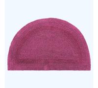 HOMESCAPES Half Round Bath Mat, Luxury 1600gsm Extra Soft 100% Cotton, Reversible Bathroom Mats Non-Slip, Washable, Super Absorbent, Quick-Dry, Raspberry Pink Semi Circle Bathroom Rug, 50 x 80 cm