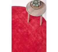 Homescapes Hand Tufted Plain Cotton Large Round Rug In Red Red 150cm diameter