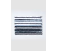 Homescapes Handloomed Striped Cotton Bath Mat In Black Black