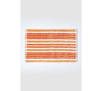 Homescapes Handloomed Striped Cotton Bath Mat In Orange Orange
