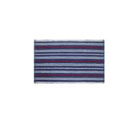 Homescapes Handloomed Striped Cotton Blue And Red Bath Mat Blue One Size
