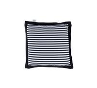 HOMESCAPES Black and White Striped Seat Pad for Dining and Garden Chairs Pre-filled 100% Cotton Square Cushion Pad, 40cm x 40cm