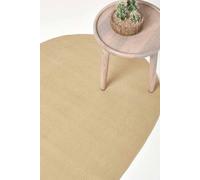 Homescapes Handmade Woven Braided Oval Rug In Natural Natural 90cm x 150cm