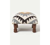 Handwoven Kilim Footstool 40 x 40 cm Homescapes Gold One Size