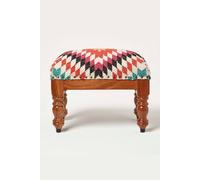 Homescapes Handwoven Kilim Footstool 50 X 30 Cm Multi