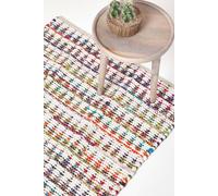 Homescapes Handwoven Multi Coloured Cotton Diamond Chindi Rug Multi 90cm x 150cm