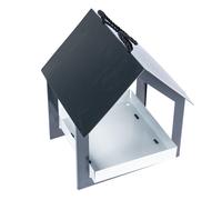 Hanging Black Metal Bird Table with Chain Homescapes Black One Size