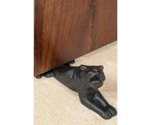 Homescapes Heavyweight Cast Iron Dog Door Stop In Black Black
