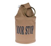 HOMESCAPES Tan Brown Fabric Doorstopper with Chunky Ring Decoration Rustic Style Heavy Duty Door Stop