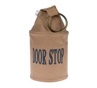 HOMESCAPES Tan Brown Fabric Doorstopper with Chunky Ring Decoration Rustic Style Heavy Duty Door Stop