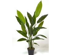 HOMESCAPES 140 cm Tall Artificial Heliconia Plant in Pot Faux Artificial Tree with Real Touch Leaves for Indoor Decoration