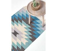 Homescapes Helsinki Handwoven Kilim Pattern Wool Hall Runner, 66 X 200 Cm Multi