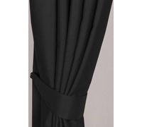 Homescapes Herringbone Curtain Tie Back Pair In Black Black