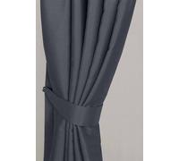 Homescapes Herringbone Curtain Tie Back Pair In Dark Grey Dark Grey