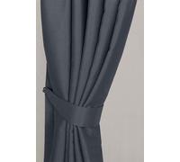 Homescapes Herringbone Curtain Tie Back Pair in Dark Grey Homescapes Dark Grey