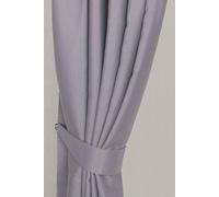 Herringbone Curtain Tie Back Pair Homescapes Grey One Size