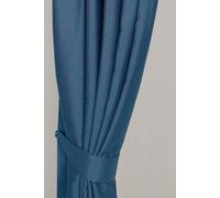 HOMESCAPES Navy Blue Embossed Curtain Tie Back Pair Herringbone Chevron Textured Retro Geometric Design 2 Tie Backs For Curtain Pair - Coordinating with Blackout Thermal Curtains