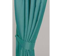HOMESCAPES Teal Embossed Curtain Tie Back Pair Herringbone Chevron Textured Retro Geometric Design 2 Tie Backs For Curtain Pair - Coordinating with Blackout Thermal Curtains