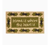 HOMESCAPES - Door Mat- Home is Where Heart is - 40 x 70 cm - 100% Natural Coir - Indoor and Outdoor Doormat