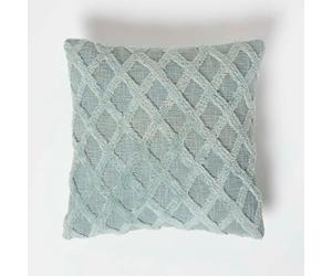 Homescapes Homescpaes Geometric Diamond Green Tufted Cotton Cushion 45 X 45 Cm