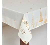 Homescapes Homescpaes Gold Tree Christmas Table Cloth, 132 X 228 Cm