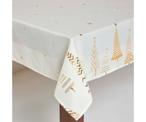 Homescapes Homescpaes Gold Tree Christmas Table Cloth, 132 X 228 Cm