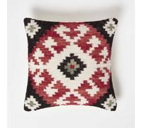 Homescapes Homescpaes Tawa Handwoven Traditional Red & Black Kilim Cushion 45 X 45 Cm