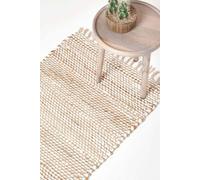 Homescapes Horizon Neutral Hemp Chindi Hall Runner, 66 X 200 Cm In Natural Natural