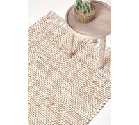 Homescapes Horizon Neutral Hemp Chindi Rug In Natural Natural