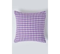 HOMESCAPES Purple Houndstooth Cushion Cover, 100% Cotton, 24 x 24 Inches, A Great Fit for Sofa or Settee Cushion, or as Display Cushion for your Bed or Conservatory